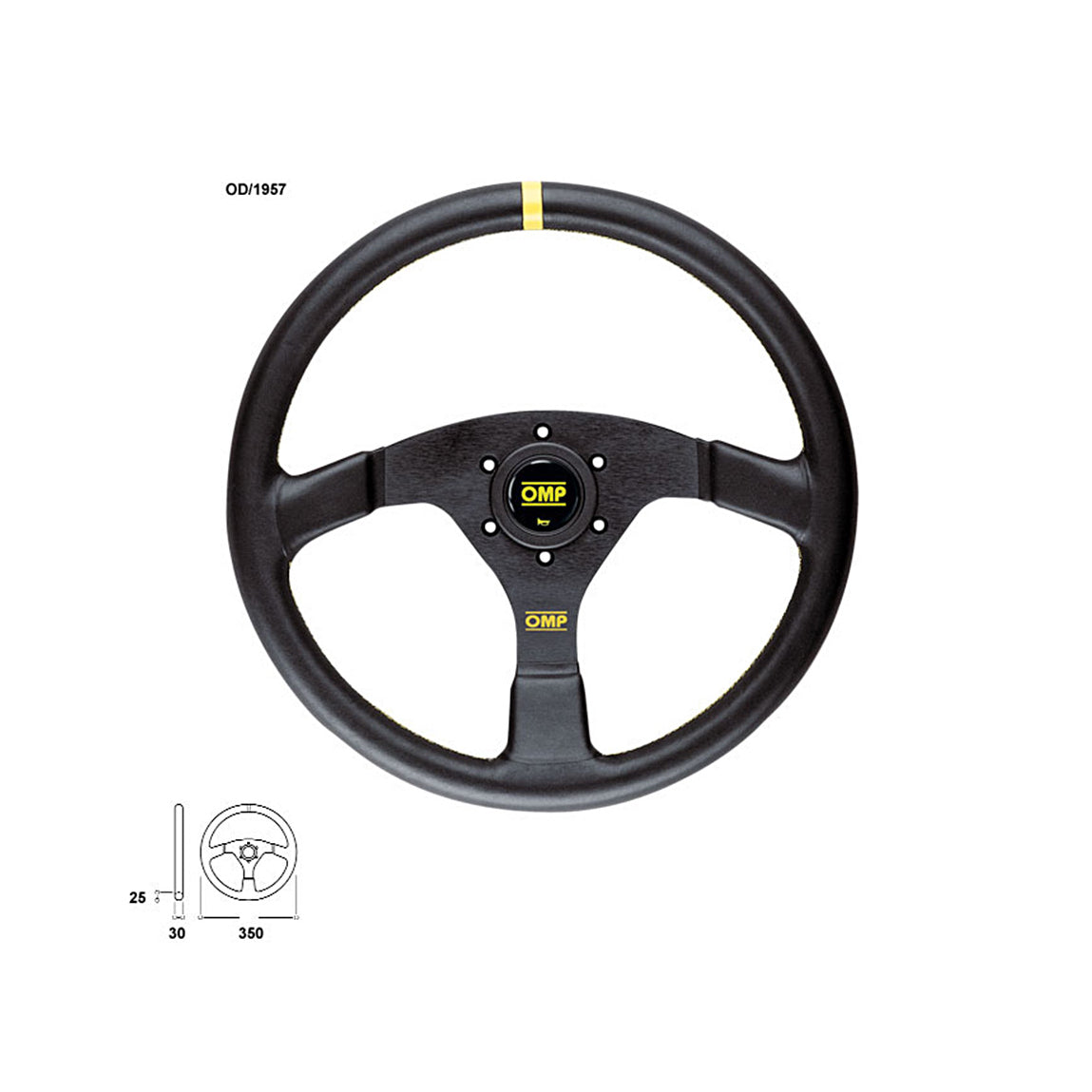 OMP Velocita Flat 350mm-Black