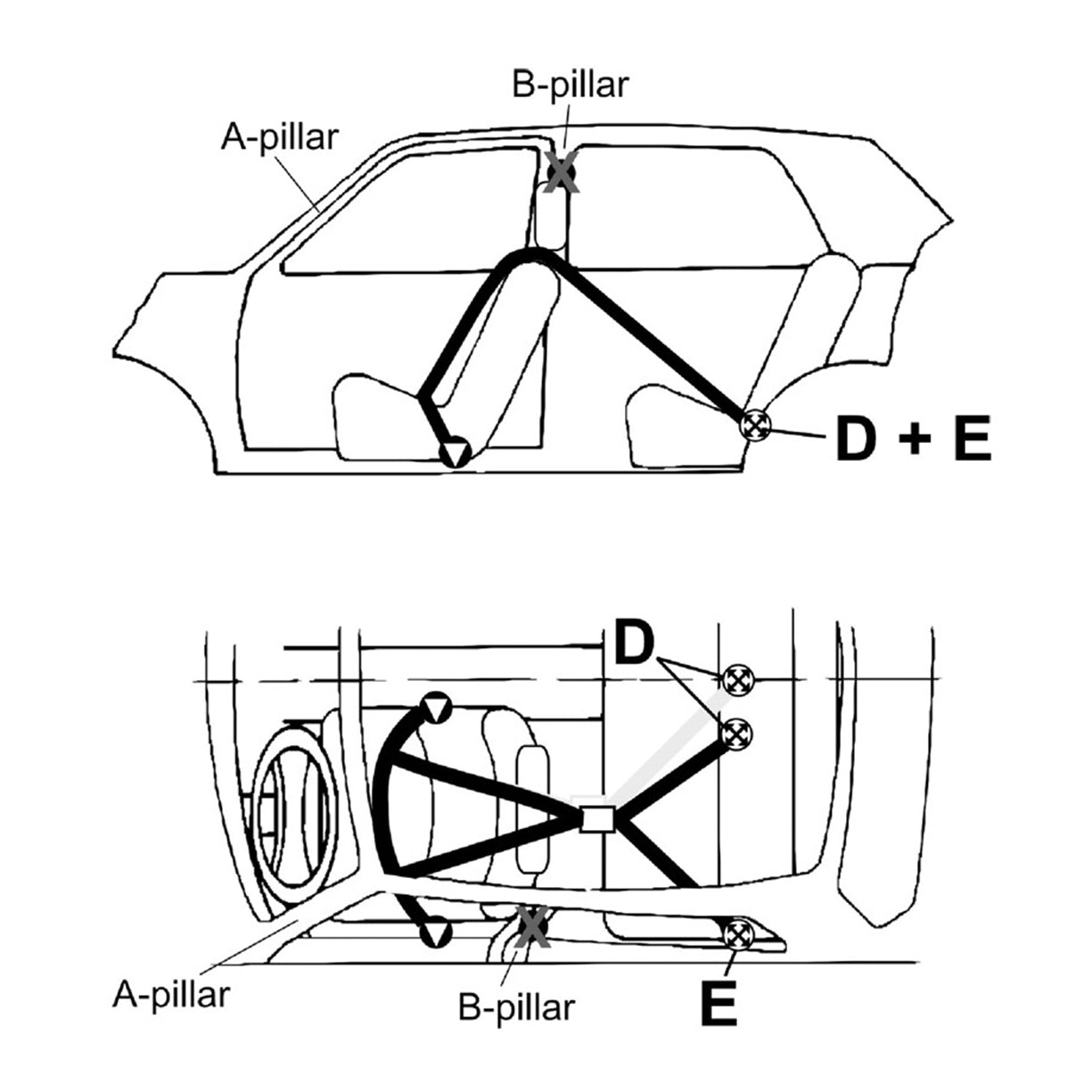 TAKATA Drift III 3in Shoulder-2in Lap Belt-Pull-Up Lap Adj w/Bolt-on lap bracket and Bolt-on Shoulders wrap in